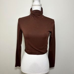 Brown Cropped turtle neck